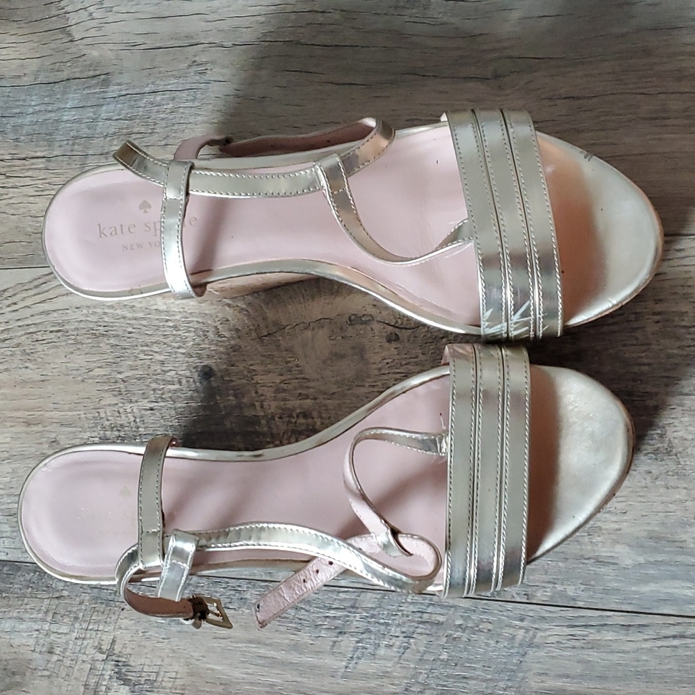 Kate Spade Gold Wedges